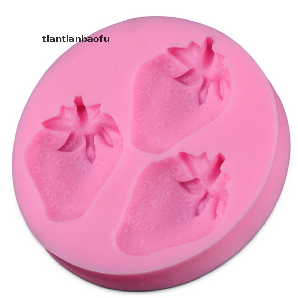 [tiantianbaofu] Silicone Mold Fondant Cake Chocolate Decorating Baking Soap Mold Strawberry Boutique