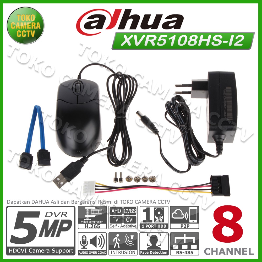 DVR DAHUA 8 CHANNEL DH-XVR5108HS-I2 5MP XVR5108HS I2 DVR 8CH DAHUA 5MP