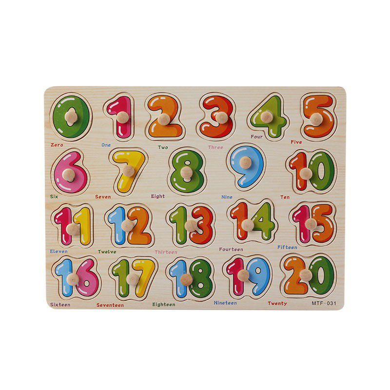 Puzzle knob kayu angka 1-20