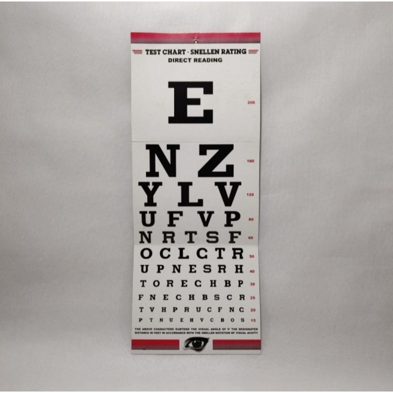Snellen Chart/ Alat Tes Ketajaman Mata/ Kertas Tes Mata
