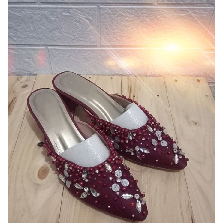 heels wedding/selop pengantin payet