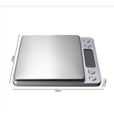 TOSERBA_EMAK - Taffware Digipounds Timbangan Dapur Mini Digital Scale 500g - 0.01g - i2000 - Silver