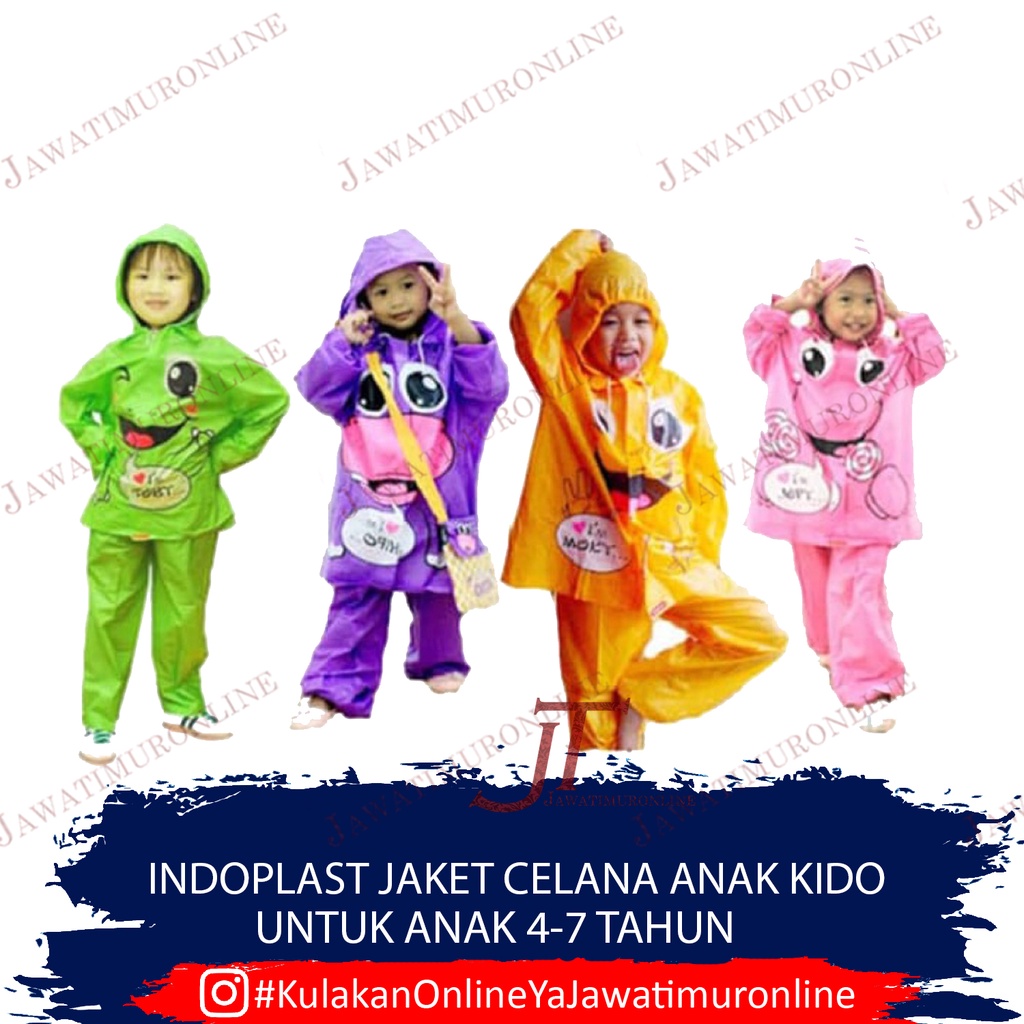 Indoplast Jas Hujan Anak KIDO Jaket Celana