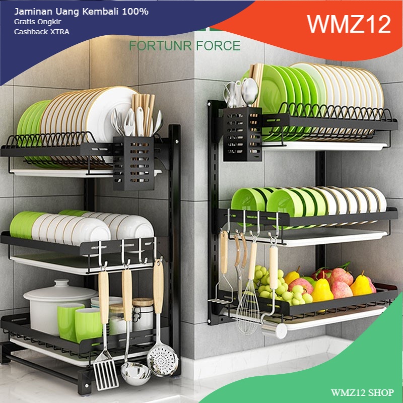 NETEL Rak Piring Dapur Gantung, Rak Pengering Piring Di Atas Wastafel, Tempat Mangkuk Gantung 2/3