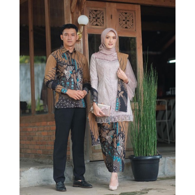KEBAYA COUPLE MODERN KEBAYA TUNAGAN KEBAYA LAMARAN KEBAY WISUDA KONDANGAN TUNIK AKITA BEST SERIES MODERN-SET COUPLE (DUSTY)