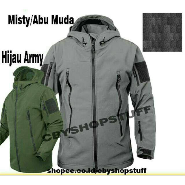  COD Jaket tad bravo tactical waterproof hitam army abu 