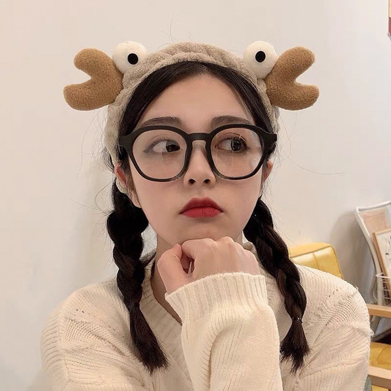 Bando Syal Wajah Hoop Gaun Kelinci Manis Telinga Plush Mencuci Makeup Kepala Band Perhiasan Rambut I