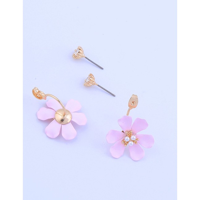 LRC Anting Tusuk Fashion Flower Earrings Flower Drip With Diamond Stud Earrings D09029