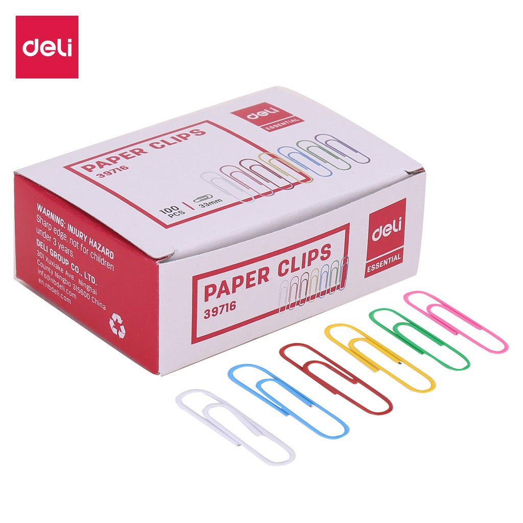 

DELI Paper Clips Warna warni 33mm - E39716