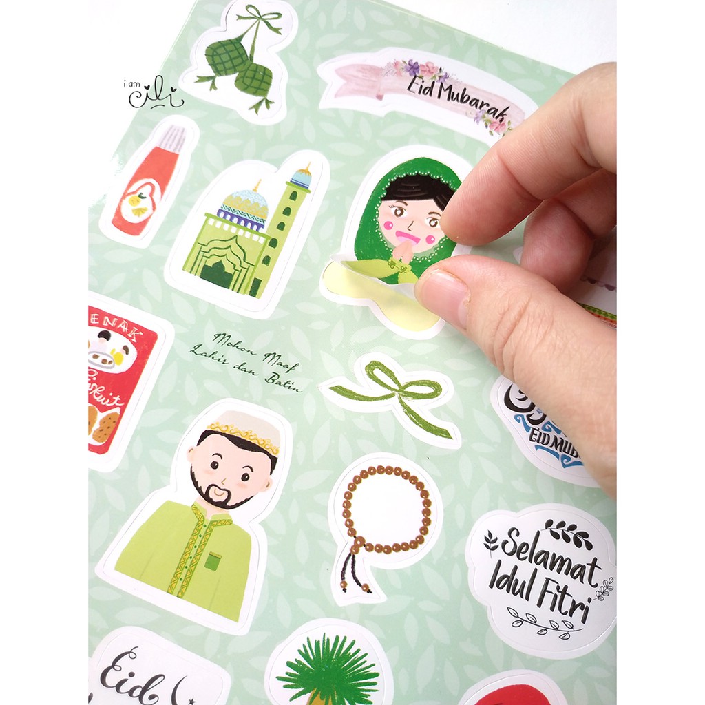 

(SIF015-HIJAU)Stiker lucu pemanis paket lebaran idulfitri design original iamcili
