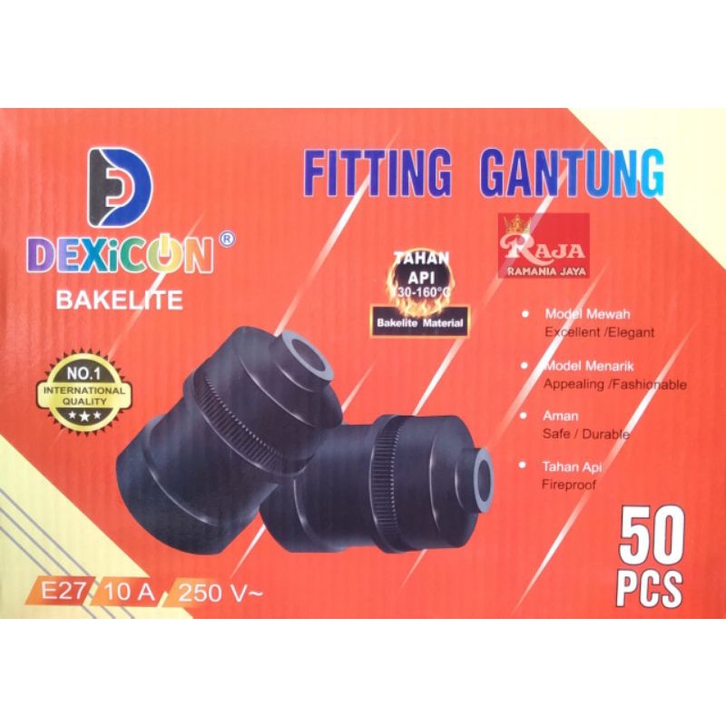 Fitting Lampu Gantung Bakelite Dexicon No 1 Internasional Quality SNI Model Broco