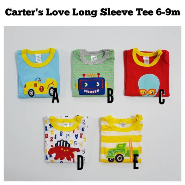 Kaos Bayi Lengan Panjang Long Sleeve Tee Boy 6-9 Bulan (TL)