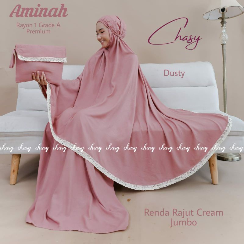 AMINAH MUKENA / MUKENA RAYON POLOS / MUKENA DEWASA JUMBO RAYON PREMIUM / MUKENA RAYON MURAH PREMIUM