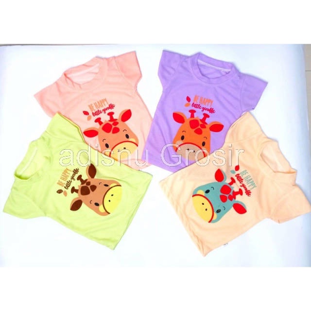 Kaos Oblong Bayi BABY MOTIF ANIMALS Katun Rib