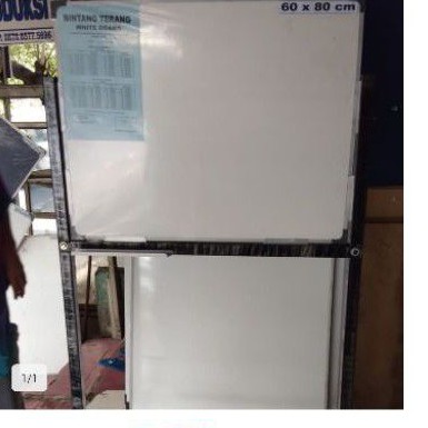 

papan tulis whiteboard standing kaki roda UK 60x80
