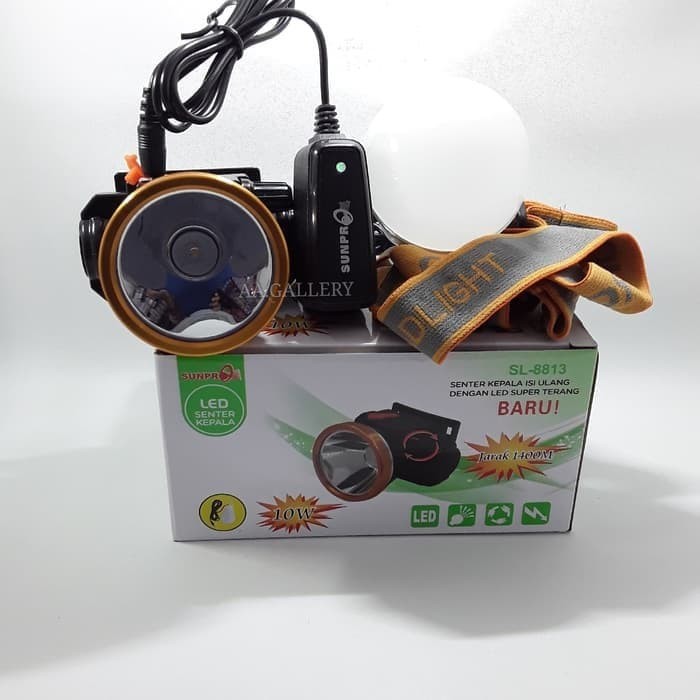 Senter kepala LED Sunpro 10 Watt Senter Cahaya Kuning