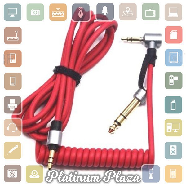 Aux Audio Cable Pro Detox 3.5 and 6.5 mm Male to Male - Red`60TZGN-
