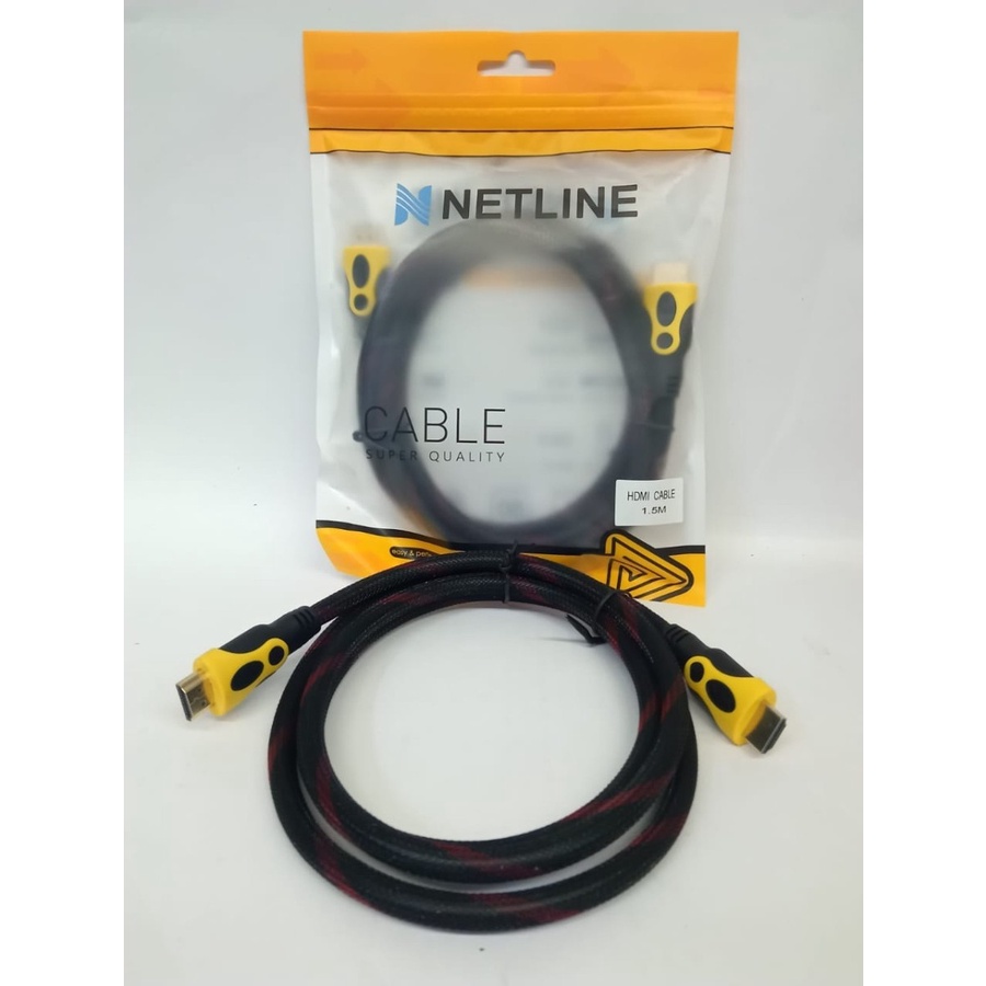 Kabel HDMI 1.5M Netline Gold Plated Cable HDMI 1.5 Meter 1080P versi 2.0
