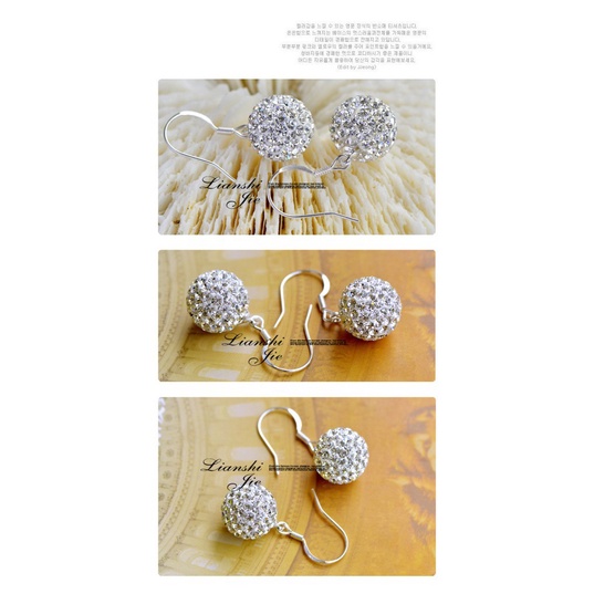 Anting Kristal Berlian Imitasi Shambhala Bahan Silver Plated 925 Untuk Aksesoris