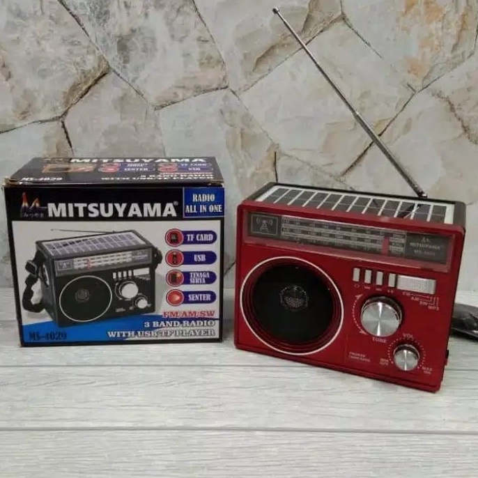 COD RADIO SPEAKER ALL IN ONE SOLAR PANEL MITSUYAMA MS-4029 FM/AM/SW/ 3 BAND RADIO WITH USB/TF PLAYER// RADIO 3 BAND MITSUYAMA MS-4029