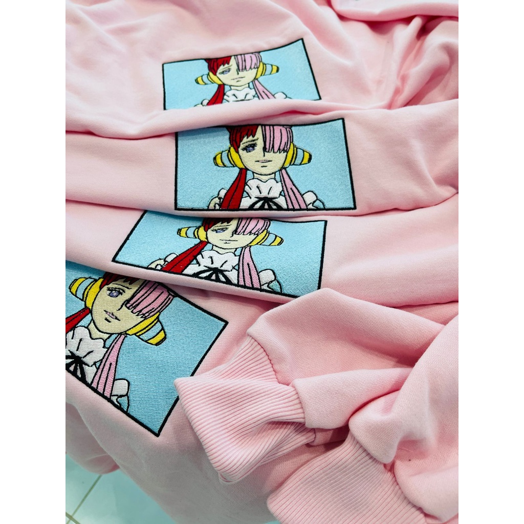 Crewneck UTA Diva Face Pin Embroidery Anime Manga One Piece Sweater