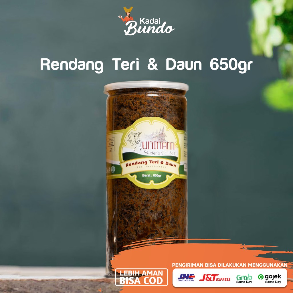 

Rendang Teri & Daun 650gr Uninam/ Rendang Kemasan / Rendang Siap Saji/ Rendang Enak/ Rendnag Enak