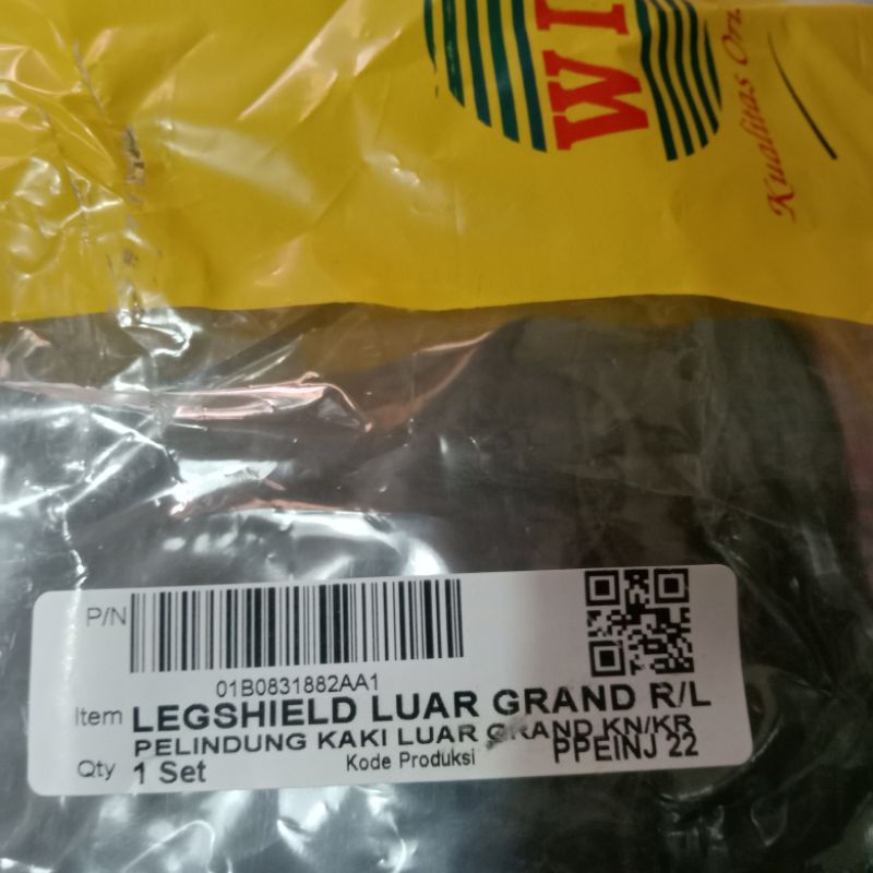 Legshield Luar Grand 1 Set Kanan Kiri Hitam