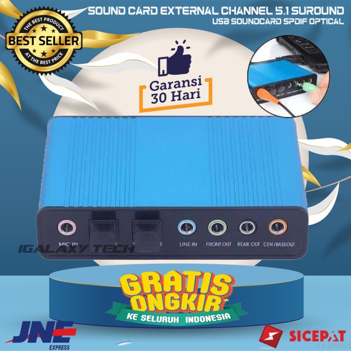 Sound Card External Channel 5.1 Suround USB Soundcard SPDIF Optical