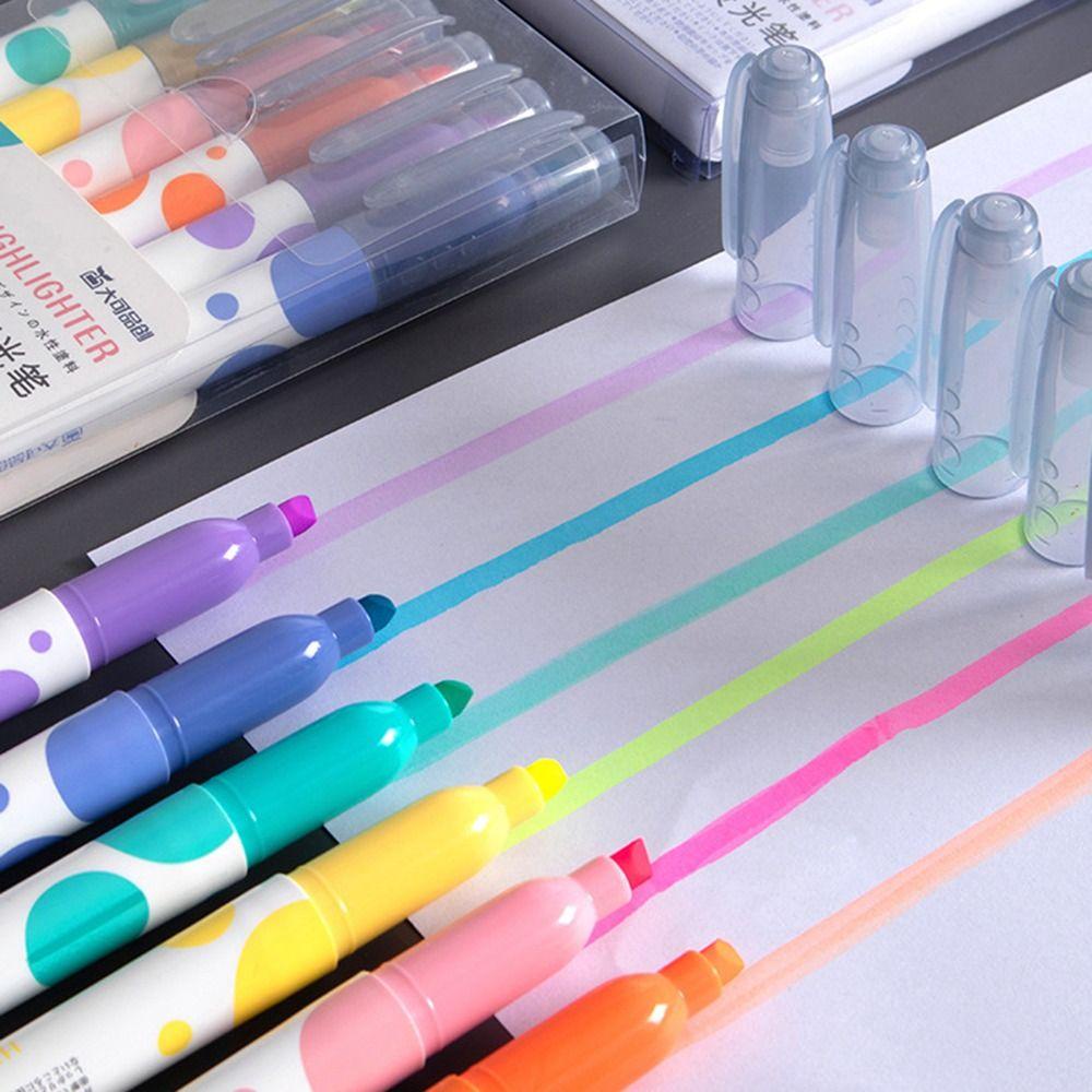 Nanas 6PCS /Set Pen Neon Hadiah Anak Warna Permen Tangan Penanda Rekening Set