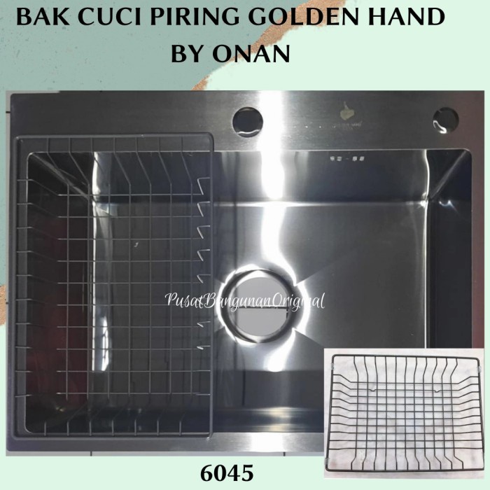 Bak Cuci Piring Kitchen Sink Stainless Golden Hand 6045 By Onan - Cuci Piring ( Peralatan Dan