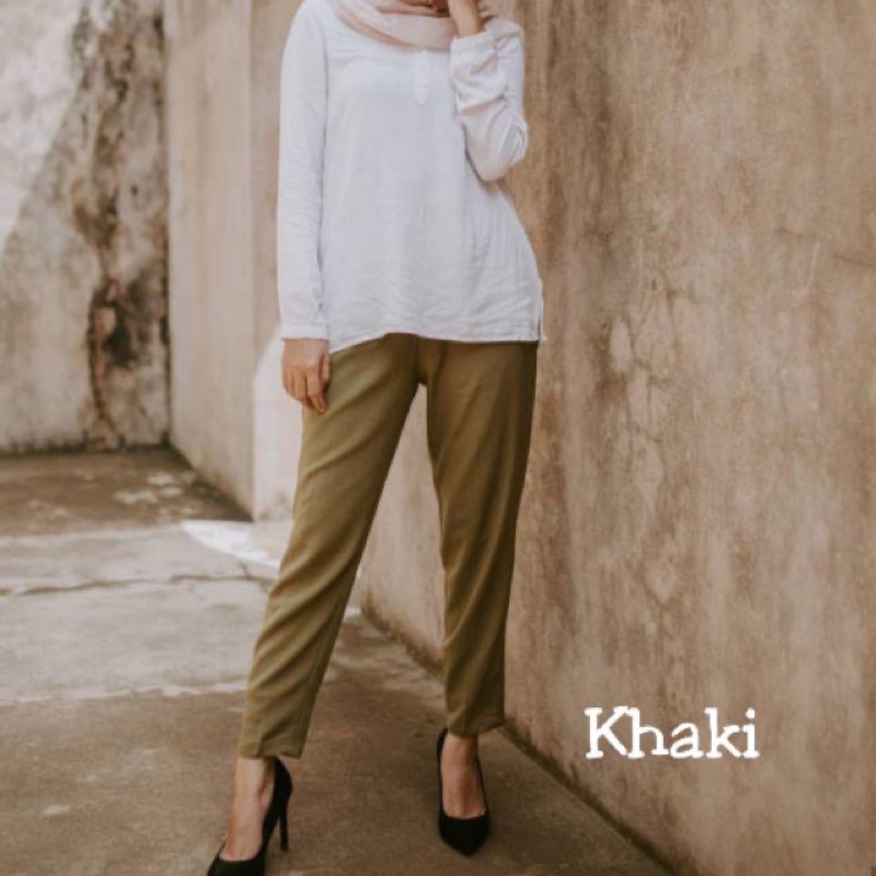 JUMBO BAGGY PANTS PREMIUM AMERICAN DRILL BIG SIZE 4L 5L 6L-KHAKY