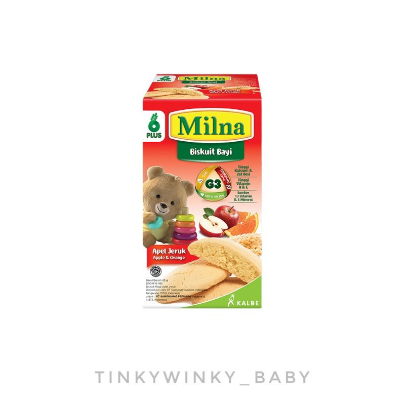 Milna Biskuit Bayi 6+ Rasa Apel Jeruk 65gr