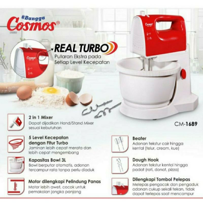 STAND MIXER  COSMOS - CM 1689 - GARANSI RESMI