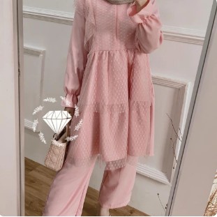 Fashion Wanita Baju Gamis Terbaru 2021 One Set " Candytuft " Fashion Absolute