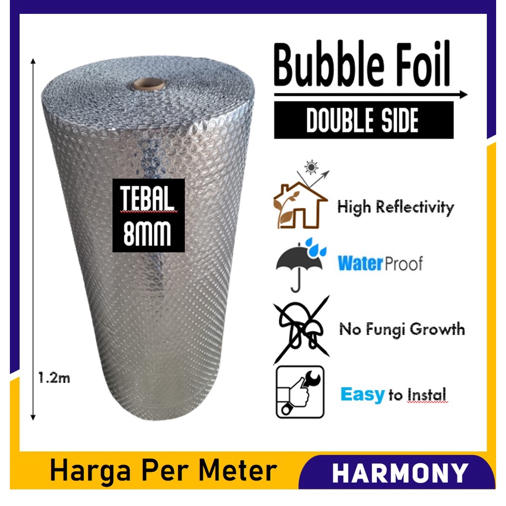 BUBBLE FOIL 8MM Double Side Harga PER METER