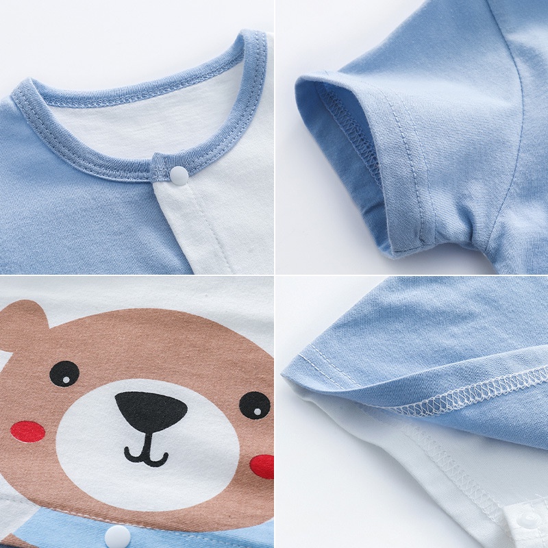 Baju Pakaian Bodysuit Jumper Pendek Anak Bayi Laki-laki Perempuan 0 bulan - 1 tahun-3