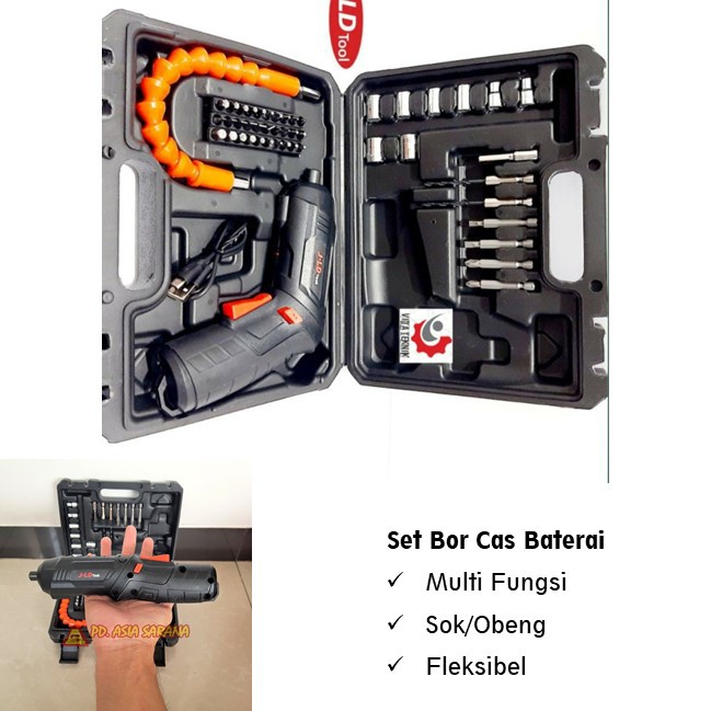 JLD 4.2V bor obeng baterei bor baterai cordles drill obeng portable tanpa kabel