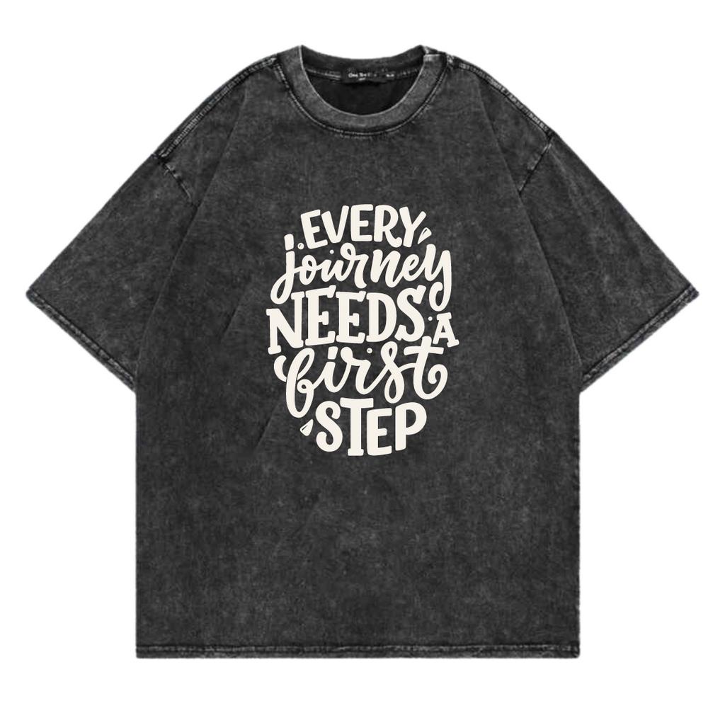 Kaos Oversize Wash Sablon Original Endrock Tema Font Journey