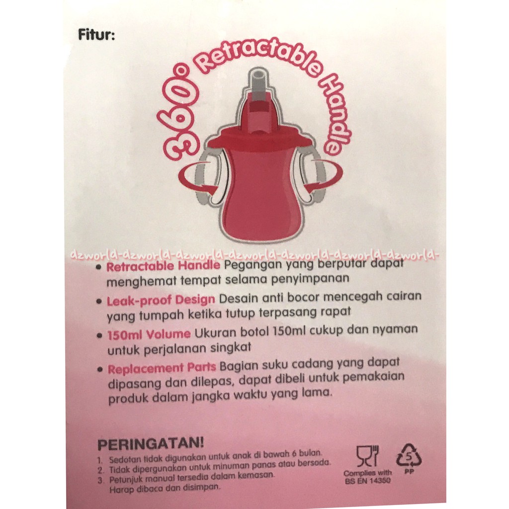 Pigeon Petite Straw Bottle 9+Month Training Cup Straw Cup Gelas Minum Bayi