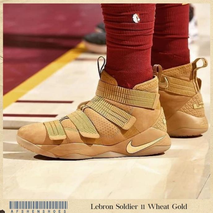 Sepatu Original Nike Lebron Soldier 11 Wheat Gold BNIB Termurah