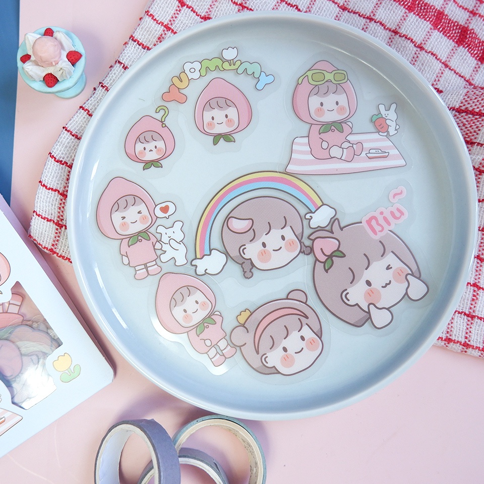 

Party Peach Sweet Flake Stickers / Sticker Lucu Unik Murah