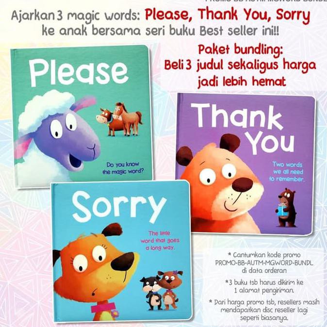 Magic Words Board Book ( Please Thankyou Sorry) Buku Anak