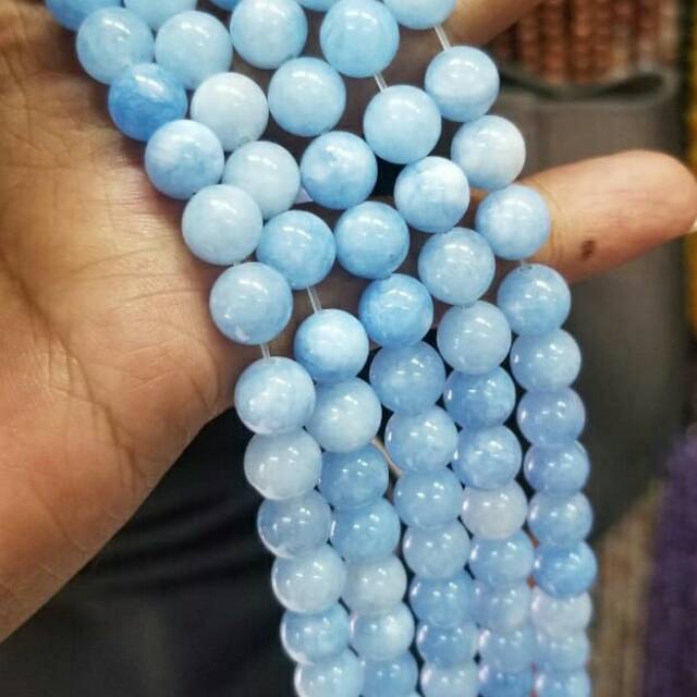 Manik-Manik Batu Agate Kecubung Ungu Like Amethyst Kuarsa Umgu Bulat Alami 4mm 6mm 8mm 10mm