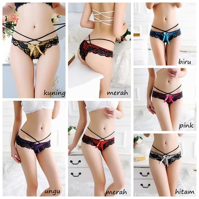 CD Wanita CD Wanita G string sexy lace thong CD lingerie C062 - Merah Murah