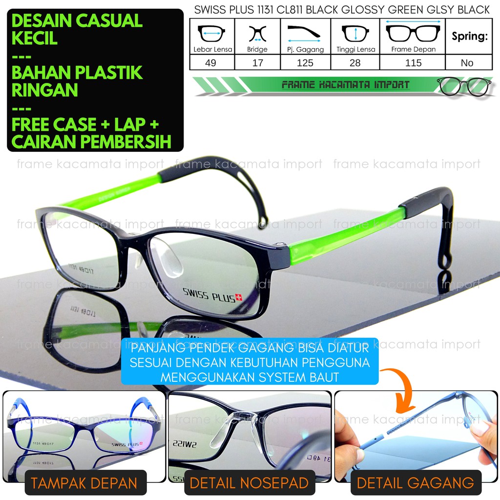 Frame Kacamata Minus Plastik Kecil