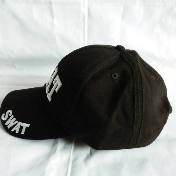 topi police/swat canvas sweading bordir timbul