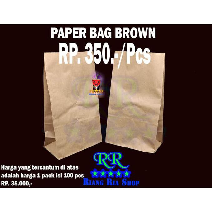 

PAPPER BAG BROWN - BAG FOOD - KEMASAN BURGER - KANTONG KERTAS MAKAN