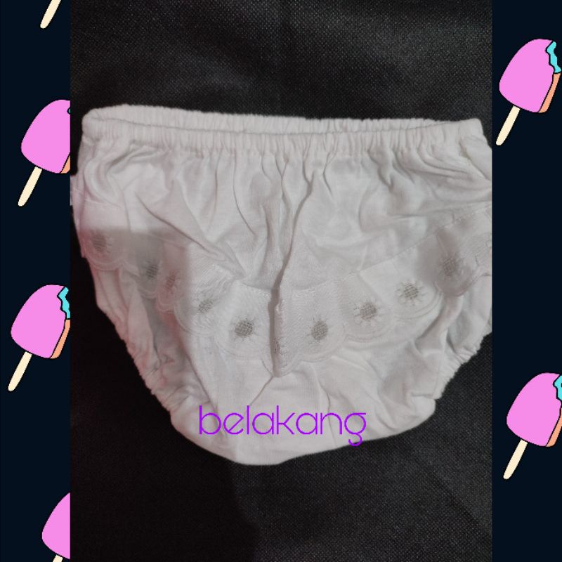 Celana dalam anak renda putih polos/ polkadot