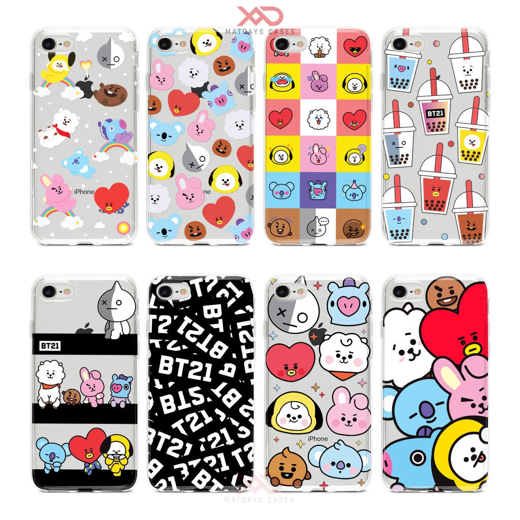 Soft Case BT21 Official Xiaomi Redmi Note 9 4 5 6 7 8 Pro Mi Mix 4x 4A