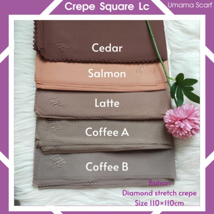 TERBARU         Hijab Segiempat Umama Scraf Crepe Square Lc Jilbab Segiempat Diamond